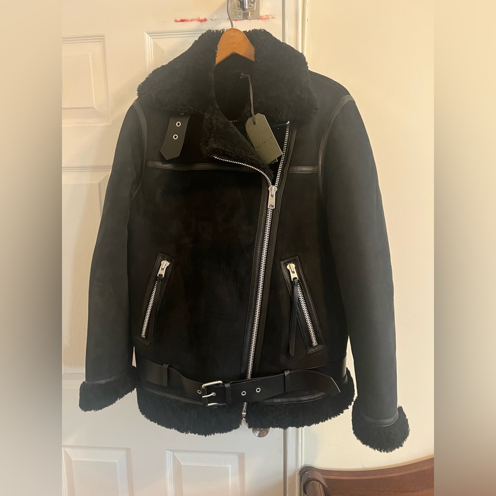 All Saints REI Shearling Biker Jacket